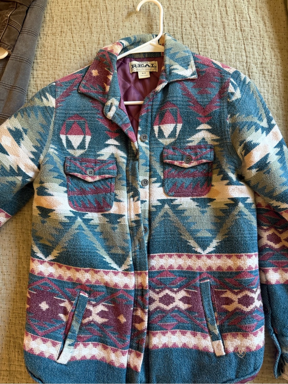 Ariat Patterned Blue & Burgundy Jacket
